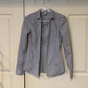 Button down blue long sleeve shirt